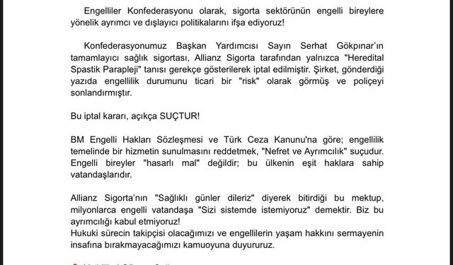 Konfederasyondan sert çıkış: Bu karar suçtur Sigorta iptali yargıya taşınıyor