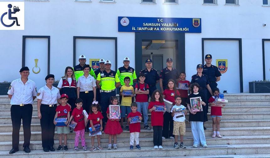 LÖSEV'Lİ ÇOCUKLARDAN SAMSUN İL JANDARMA KOMUTANLIĞINA ANLAMLI ZİYARET
