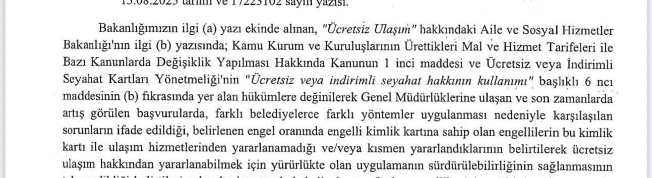 Engellilere Ücretsiz Ulaşım Hakkı Yeniden Hatırlatıldı